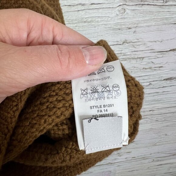 J. Crew Wool Blend Mixed Media Waffle Knit Pullover Sweater brown size xs - Picture 8 of 9